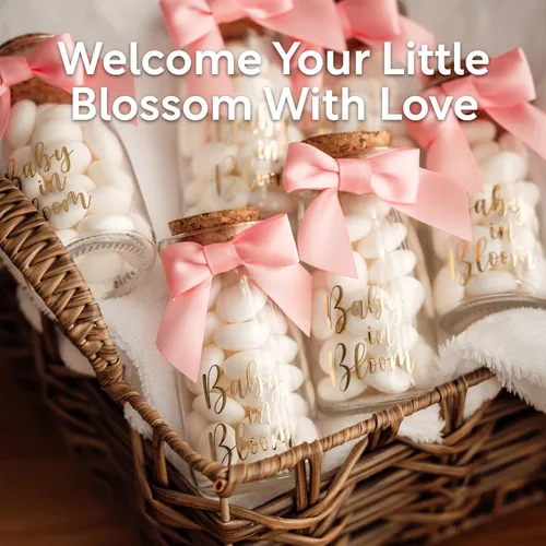 Miniatura 3 de Ethisa Vintage Paquete de 12 Botellas de Vidrio de Leche Baby in Bloom con Cintas y Calcomanías - Elegantes Regalos de Baby Shower para Invitados