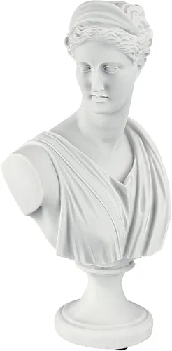 Miniatura 3 de Design Toscano PD72519 Busto escultórico de resina de mármol consolidado de Diana de Versalles, blanco