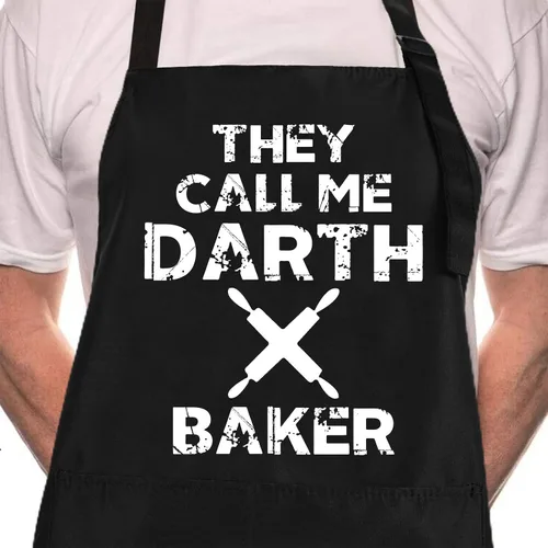 Rosoz Delantales divertidos de barbacoa negros ajustables para cocina, chef, delantales de cocina para hombres.., Talla única Me llaman Darth Baker