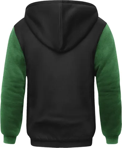 Miniatura 44 de SCODI Sudaderas con capucha para hombre, forro polar pesado, cremallera completa, forro de sherpa grueso, chaqueta con capucha