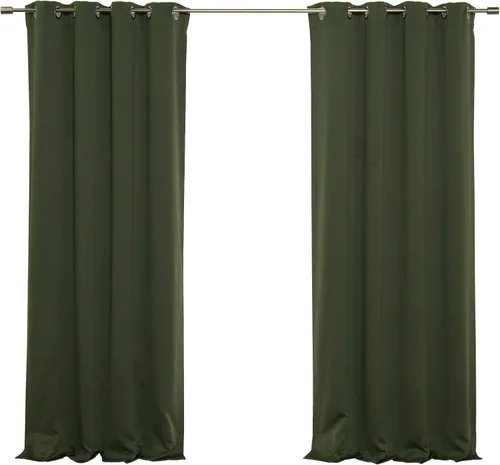 Miniatura 13 de Best Home Fashion Cortinas opacas con aislamiento térmico, ojales de acero inoxidable y níquel, color rosa bebé, 52 pulgadas de ancho x 63 pulgadas