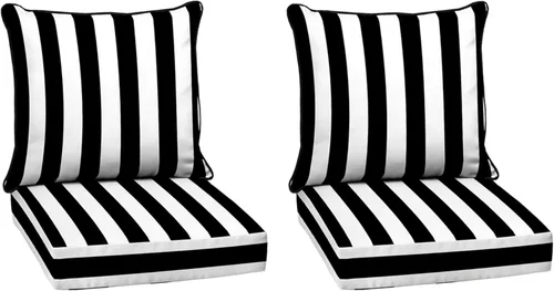 Miniatura 135 de Arden Outdoor Deep Seat Cushion Set, 24 x 24 pulgadas, Cojín para exteriores resistente al clima, a la lluvia y a la decoloración para silla, sofá