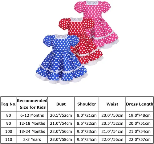 Miniatura 4 de Vestido de lunares para niña, ocasiones especiales, retro, de los años 50, vintage, clásico, vestido de fiesta de té