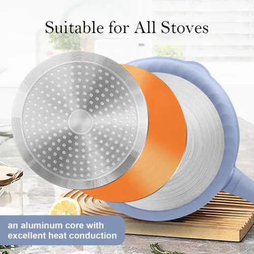 Miniatura 8 de Sartén profunda antiadherente de 12 pulgadas con vaporizador, sartén de 5 cuartos de galón con tapa, utensilios de cocina para cocinar a vapor