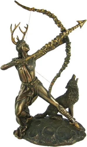 Pacific Giftware Misterios a la luz de la luna Diosa griega de bronce del desierto Estatua de Artemisa