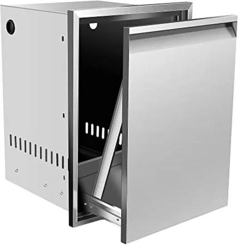 Cajón de basura integrado, cajón de basura extraíble, cajón de tanque de propano para cocina al aire libre, cajón de tanque de propano para 17W X