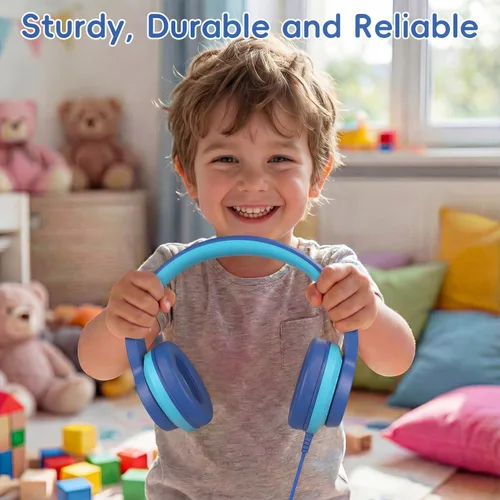 Miniatura 6 de Candy Bila Auriculares con cable para niños, auriculares USB tipo C para niños, volumen seguro de 85 dB, sonido estéreo HD, ajuste cómodo, ajustable