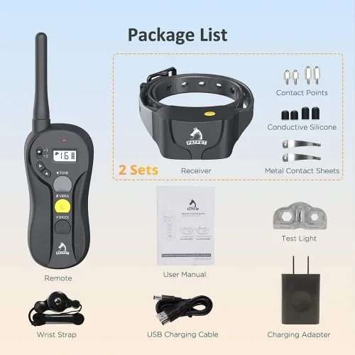 Miniatura 7 de PATPET Collar de entrenamiento para perros grandes – IPX7 impermeable E collar para perros con pitido, vibración y modos estáticos