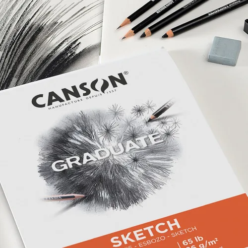 Miniatura 2 de Canson Bloc de bocetos para graduados, plegable, 11 x 14 pulgadas, 40 hojas Papel de artista para adultos y estudiantes, dibujo, bocetos y diario