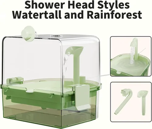 Miniatura 3 de Baños automáticos para pájaros para jaula – Baño de periquito interior con bomba, ducha de pájaros con 2 modos de agua corriente, accesorio de jaula