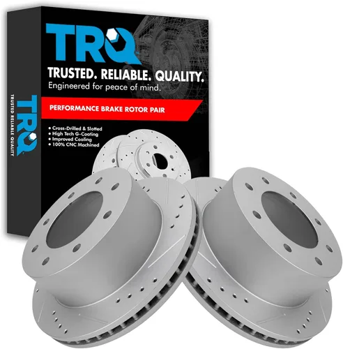 Miniatura 260 de TRQ Juego de rotores de freno de rendimiento trasero con revestimiento G premium compatible con Mazda 6 2014-2021