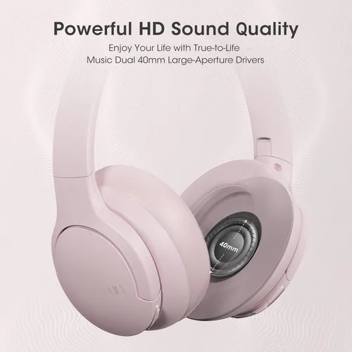 Miniatura 6 de DOQAUS Auriculares Bluetooth sobre la oreja con 90 horas de reproducción, 3 modos de ecualización profesional, graves profundos de alta fidelidad
