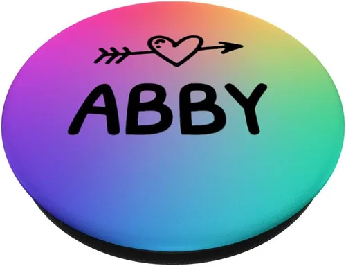 Miniatura 3 de Abby Gift - Agarre con forma de arco iris y flecha de corazón negra – PopSockets agarre y soporte para teléfonos y tabletas