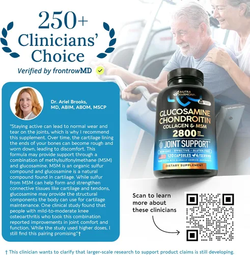 Miniatura 4 de Glucosamina condroitina MSM Colágeno HSA Suplemento de apoyo articular 2800 mg Fabricado en Estados Unidos Artículos de productos aprobados