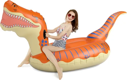 Jasonwell Flotador inflable de dinosaurio para niños, niñas y adultos, 124 pulgadas, flotador gigante T-Rex para verano, playa, piscina, paseos en