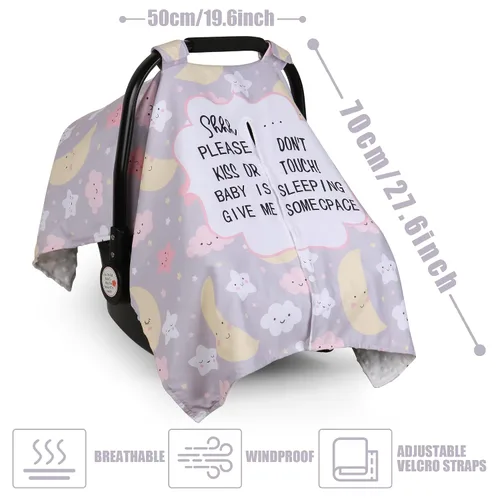 Miniatura 3 de Metplus Funda para asiento de coche 2 en 1 estilo escritura, toldo para asiento de bebé, funda multiuso para lactancia para mamá, fundas para good
