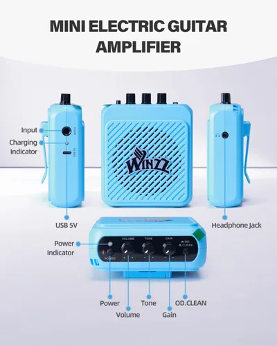 Miniatura 7 de Winzz - Guitarra eléctrica para niños de 30 pulgadas, kit para principiantes, guitarra eléctrica mini de tamaño 1/4 para niños, juego completo