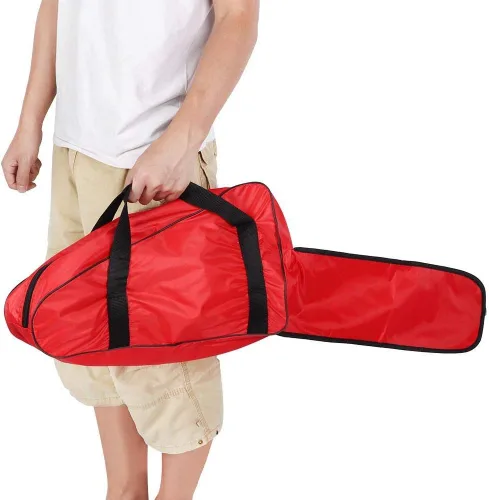 Miniatura 6 de TOPINCN Bolsa de transporte para motosierra, de tela Oxford, portátil, con asa y cremallera larga para motosierras de 12/14/16 pulgadas, color rojo