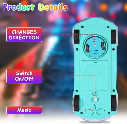 Miniatura 6 de Juguete de coche transparente iluminado para niños, juguetes sensoriales para niños, auto de juguete con engranajes móviles coloridos, divertido