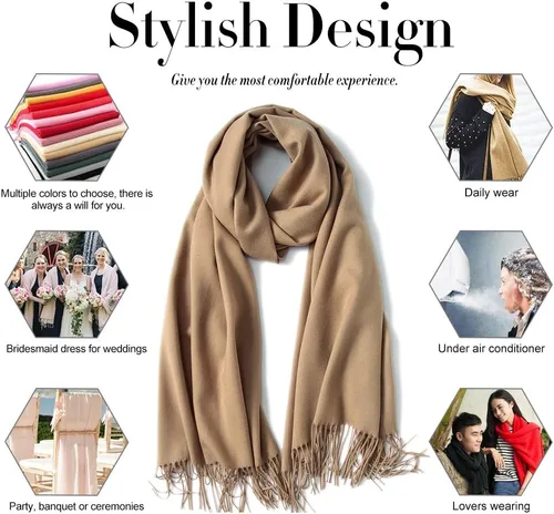 Miniatura 5 de maamgic Chales de pashmina para mujer, grandes, suaves, con sensación de cachemira, bufanda ligera