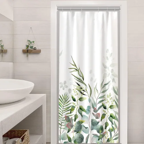 Miniatura 45 de AWERT Cortina de ducha pequeña de tamaño medio con 6 ganchos, cortina de ducha de 36 x 72 pulgadas, cortina de ducha bohemia de 36 pulgadas para Boho