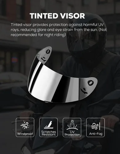 Miniatura 4 de XFMT DOT Casco de Motocicleta de Cara Completa Abatible para Calle Dirt Bike ATV Todoterreno con Visera Transparente para Hombres y Mujeres Adultos