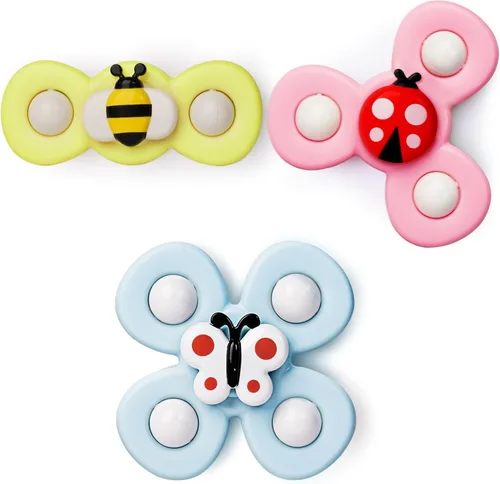 Miniatura 8 de LiKee Juguetes sensoriales giratorios de baño con ventosa fuerte para bebés, calcetines de Navidad, mesa de viaje en avión y juguetes de ventana