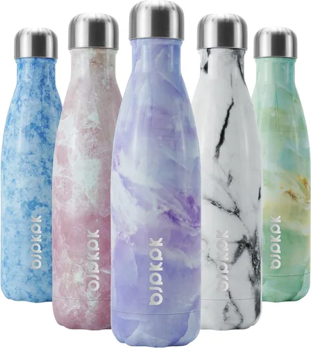 Miniatura 83 de BJPKPK Botella de Agua Aislada 17oz Botellas de Agua de Acero Inoxidable Apta para Lavavajillas Metal Térmica Mantiene Frío y Caliente, Gris Niebla