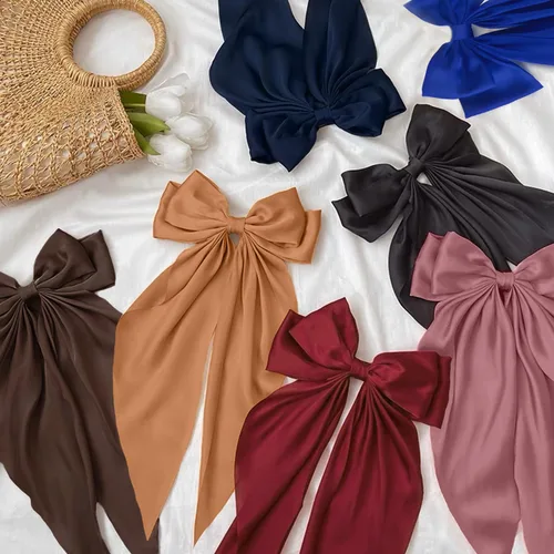 Miniatura 2 de Lazos para el pelo para mujeres y niñas, 10 piezas de lazos grandes, pinzas para el cabello, lazos de satén sedoso, lazo grande en capas, accesorios