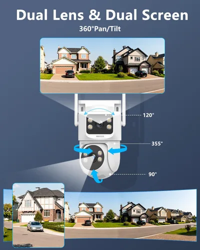 Miniatura 3 de Sistema de cámara de seguridad inalámbrica de doble lente de 4 MP, NVR WiFi de 16 canales con 2 cámaras, 4 antenas un 55% más de alcance, fijo +