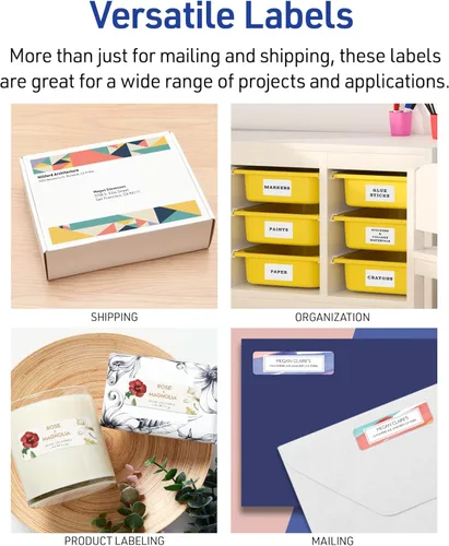 Miniatura 4 de Avery Full-Sheet Printable Shipping Labels, 8.5" x 11" Customizable Stickers, White, 100 Blank Mailing Labels, Great for Mailing, Shipping