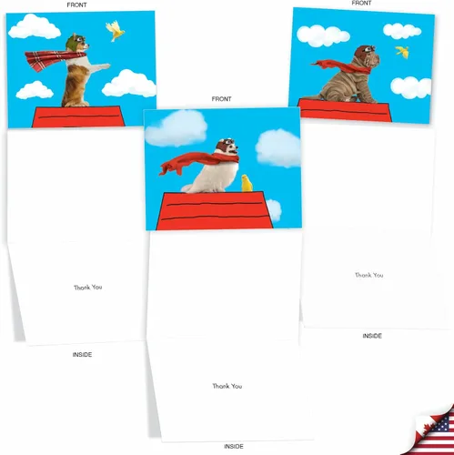 Miniatura 3 de The Best Card Company Juego de 10 notas de agradecimiento surtidas de 4 x 5.12 pulgadas con sobres (10 diseños, 1 cada uno) COMICAL CANINES: 10
