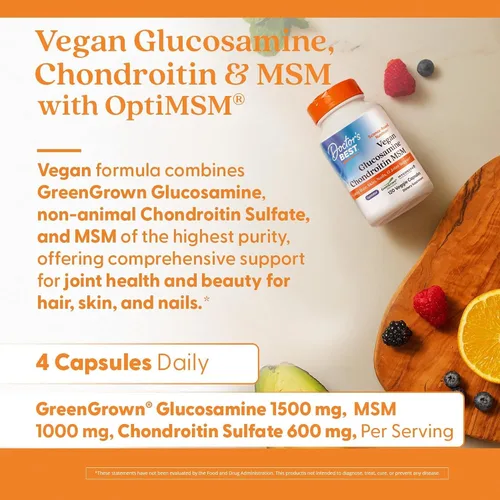Miniatura 5 de Doctor's Best Vegana glucosamina condroitina MSM – Suplemento de apoyo a la salud de las articulaciones para mujeres y hombres, apoyo nutricional
