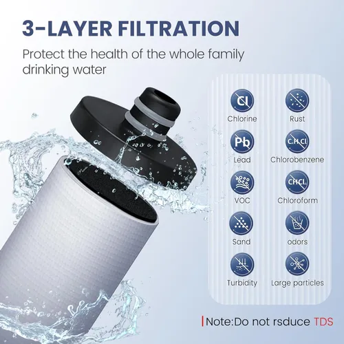 Miniatura 2 de Vortopt Q7 - Sistema de filtro de agua para debajo del fregadero, reduce el cloro, el plomo, el mal sabor y el olor, filtro de agua para debajo