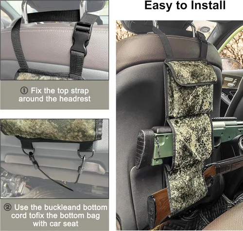 Miniatura 4 de mydays - Soporte organizador de pistolas para parte trasera de asiento frontal de vehículo; para rifles de caza / escopetas (color camuflaje)