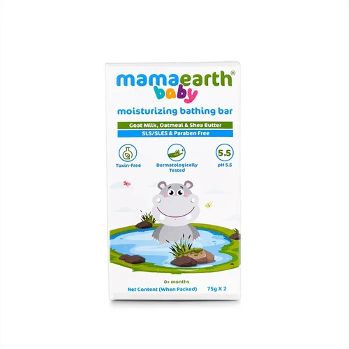 MAMAEARTH Barra de baño hidratante para bebés, leche de cabra, avena y manteca de karité, 2.65 oz × 2 (2.64 oz cada uno)