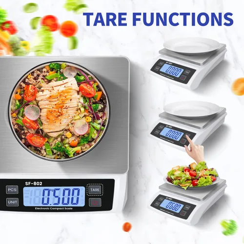 Miniatura 5 de Gran báscula digital de cocina 30 kg/66 lb báscula de alimentos para hornear y cocinar báscula de pan de acero inoxidable con pantalla LCD escalas