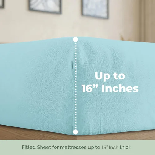 Miniatura 4 de Elegant Comfort Paquete de 6 sábanas bajeras ultrasuaves a granel – 1500 sábanas bajeras de microfibra de alta calidad hotelera, bolsillos profundos
