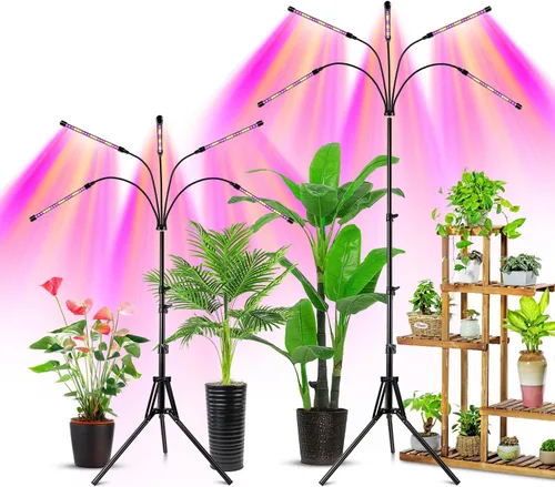 Miniatura 10 de Wolezek Luces de cultivo para plantas de interior, 100 luces LED de espectro completo para plantas de interior con soporte ajustable, lámpara