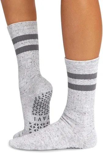 TAVI Kai Fashion Crew Grip Calcetines Para zapatilla Barre, Pilates y Yoga con empuñaduras para mujeres y hombres