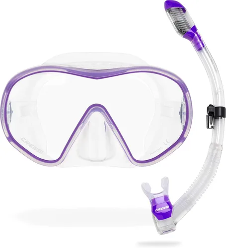 Miniatura 10 de Cressi Máscara de buceo sin marco de lente única y snorkel seco para esnórquel, buceo, F-Dual y Supernova Dry: diseñado en Italia