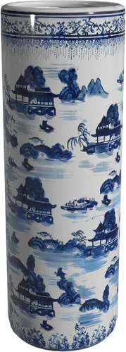 Miniatura 6 de Idea de regalo para decoración casera elegante de calidad fina - Depósito clásico para guardar paraguas y bastones de porcelana china de 24 pulgadas