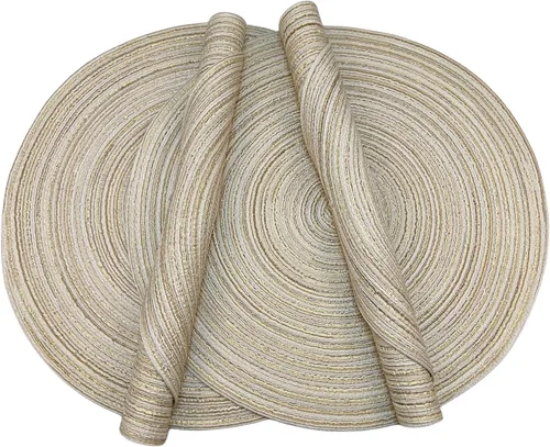 Miniatura 7 de WAZAIGUR - Manteles individuales redondos para mesa de comedor (tela resistente al calor, antideslizantes, 14 pulgadas de diámetro)