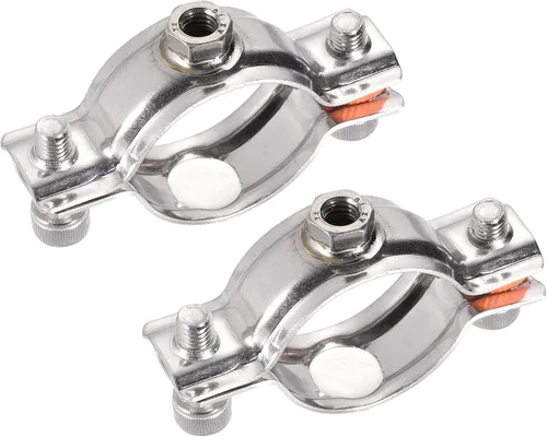 Miniatura 11 de uxcell Soportes de tubería de montaje en techo de pared, abrazadera de soporte de tubo ajustable de acero inoxidable 304 para tubo de 0.591-0.748
