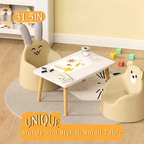 Miniatura 4 de Mesa de café Funecy Mesa baja con patas robustas de madera maciza, mesa de piso para sentarse en el suelo, almacenamiento y muebles para sala