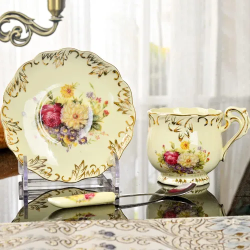 Miniatura 5 de Tazas de té y platillos (flores - 8 onzas), juego de tazas y platillos florales, juego de tazas de té vintage, juegos de té para mujeres, juego