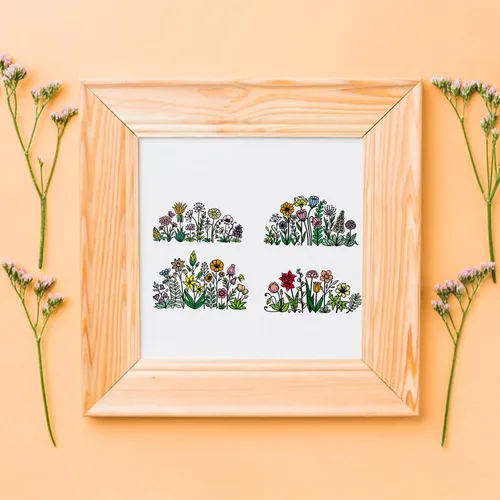 Miniatura 5 de Hying 4 sellos transparentes de fondo de flores para hacer tarjetas, sellos de goma con margaritas, paisajes florales transparentes