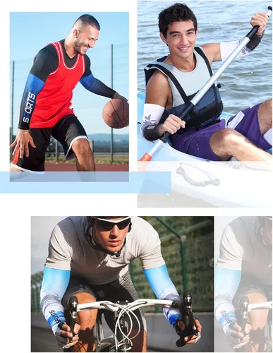 Miniatura 42 de 10 pares de mangas de protección solar UV brazo mangas de enfriamiento antideslizante compresión deportes poliéster Ciclismo cubiertas