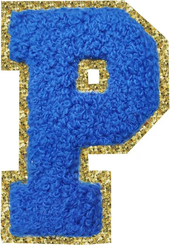 Miniatura 137 de SPRT - Parches de letras de chenilla universitaria con purpurina, parche de letras blancas para planchar con letras del alfabeto para disfraz