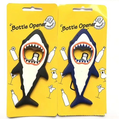 Miniatura 6 de Abrebotellas con forma de tiburón, imán de refrigerador Ocean Series abrebotellas de cerveza, suministros de cocina creativos abrebotellas de regalo.